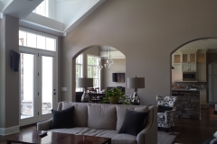 Great Room into Dining Room and Kitchen